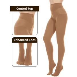 Citystl Opaque Nude Tights for Women, 80D Solid Color Soft Tights, Control Top Microfiber Pantyhose for women(Nude-XXL/3XL)
