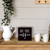 Coffee Signs for Bar Decor, Rustic Wooden Table Sign, Desk
