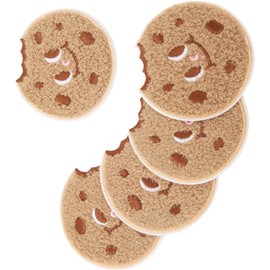 Juego de 10 Adorables Parches Bordados de Galletas, Parches Termoadhesivos de Dibujos Animados para Ropa, Vestidos, Plantas, Sombreros, Jeans, Accesorios de Bricolaje