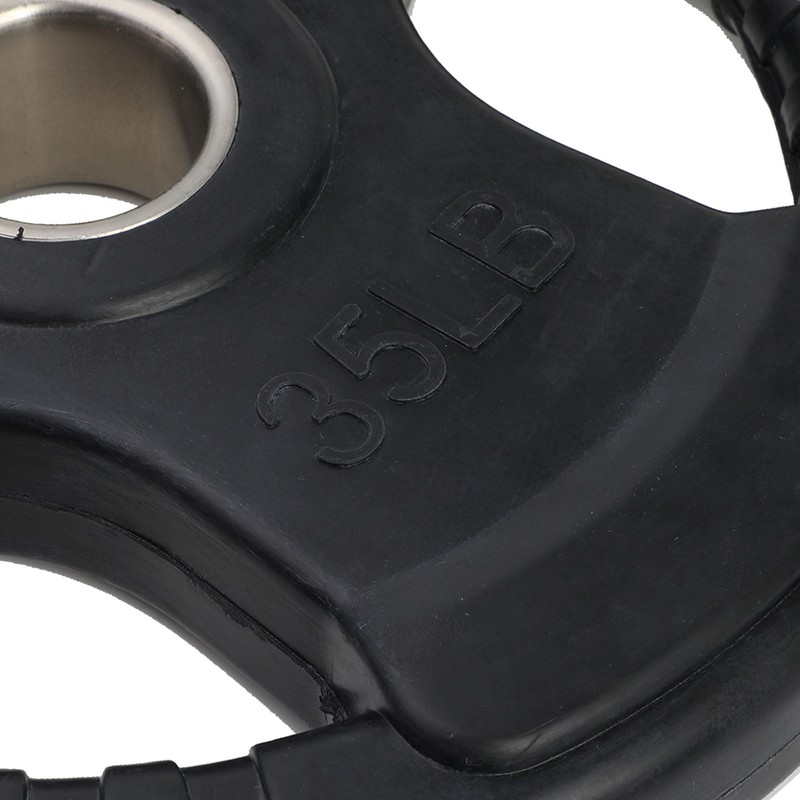 HolaHatha 35-Pound Olympic Rubber Coated Solid Cast Iron Weight Plate