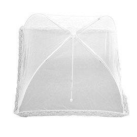 5pcs Food Covers Collapsible Washable Reusable Portable Net Screen Mesh Plate Tent for Home Camping Picnic White