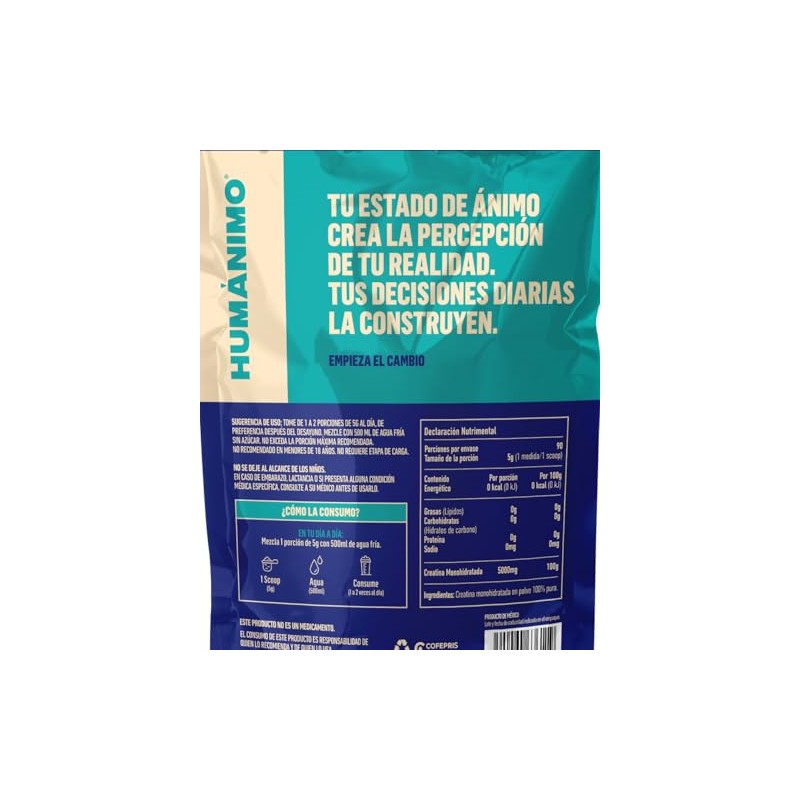 Creatina Monohidratada Alta Pureza Pre Workout Alto Rendimiento Sabor Contiene