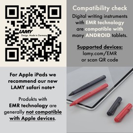 LAMY safari twin pen EMR all black (PC/EL tip) - 2-in-1 stylus pen for many Android devices & ballpoint pen in one - with ergonomic grip - writing & drawing on digital media & paper