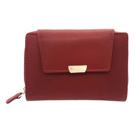 Jockey Club Massala Genuine Leather Women's Wallet Full Grain Soft Cowhide Leather, red, Standard size, coin purse