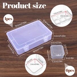 Bead Organizers and Storage, 7 Pcs Clear Small Plastic Box Portable Bead Storage Containers with Lid Rectangular Jewelry Organizer Box for DIY Crafts, Necklace, Bracelet, Earring, Nails, Small Parts