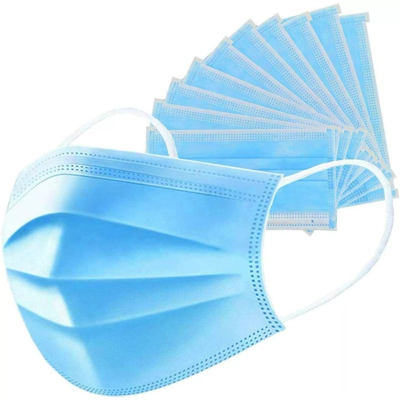 Nifola 50pcs Disposable Ear loop Nose Clip Face Mask Blue