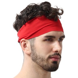 Mens Headband - Sweat Band Workout Head Bands Sports Sweatbands Hair Band for Running, Yoga, Exercise, Basketball, Cycling, Football, Tennis - Athletic Performance Stretch Moisture Wicking Hairband
