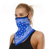 YAYOUREL Blue Boho Floral Bandana Neck Gaiter Face Mask Covering