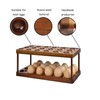 Acacia Wooden Double Layer Egg Holder, 36 Capacity Farmhouse Kitchen