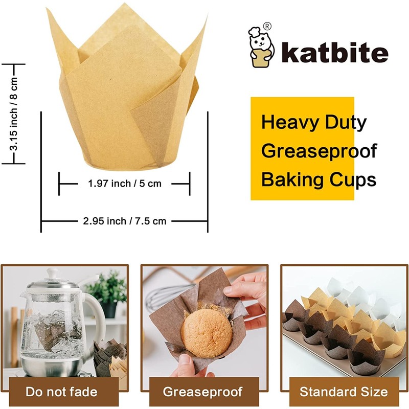Katbite Muffin Cases 200 PCS, Standard Muffin Liners, Heavy Duty