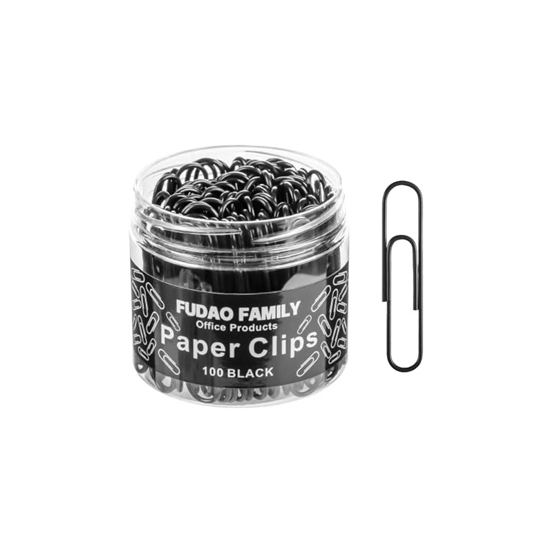 Juego de 100 clips Jumbo - 5,1 cm - Negro