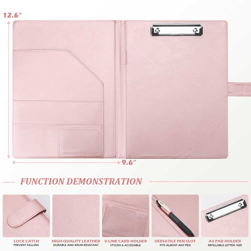 Tiankool Padfolio Portfolio Folder Binder-Faux Leather Portfolio Folder with Cover