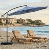DoCred 10FT Cantilever Offset Patio Umbrella with Base Included, Navy