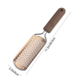 Healeved 1pc Multifunctional Stainless Steel Foot Exfoliator for Men and Gold Dead Skin and Callus Remover Portable Foot Care Tool Square Hole Design