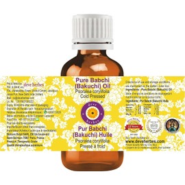 Deve Herbes Pure Babchi Oil (Psoralea corylifolia) Cold Pressed 100ml (3.38 oz)
