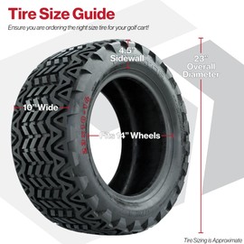 GTW Predator 23 Inch All Terrain Golf Cart Tire | 23x10-14 | 4-Ply | Universal Fit for 14 Inch Wheels | Smooth Ride and Low Road Noise