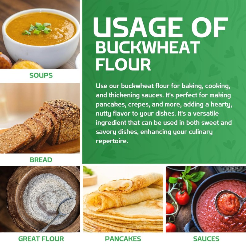 Jiva Organics Buckwheat Flour (Dark) 2 LB Bag - Vegan,