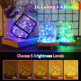 33ft 100LED Fairy Lights Battery Operated, 2 Pack 16.5ft 16 Color Changing String Lights with Remote Timer, RGB Waterproof Twinkle Lights for Indoor Outdoor Room Garden Yard Gift Party Christmas Decor