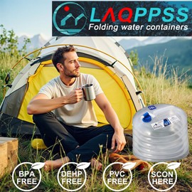 LAQPPSS Collapsible Water Container 2.64/3.96 Gallon, BPA-Free Emergency Water Storage Jug & camping water jug with Spigot & Wide Mouth, Hurricane/Earthquake Survival Kit, Camping Gear for Outdoor