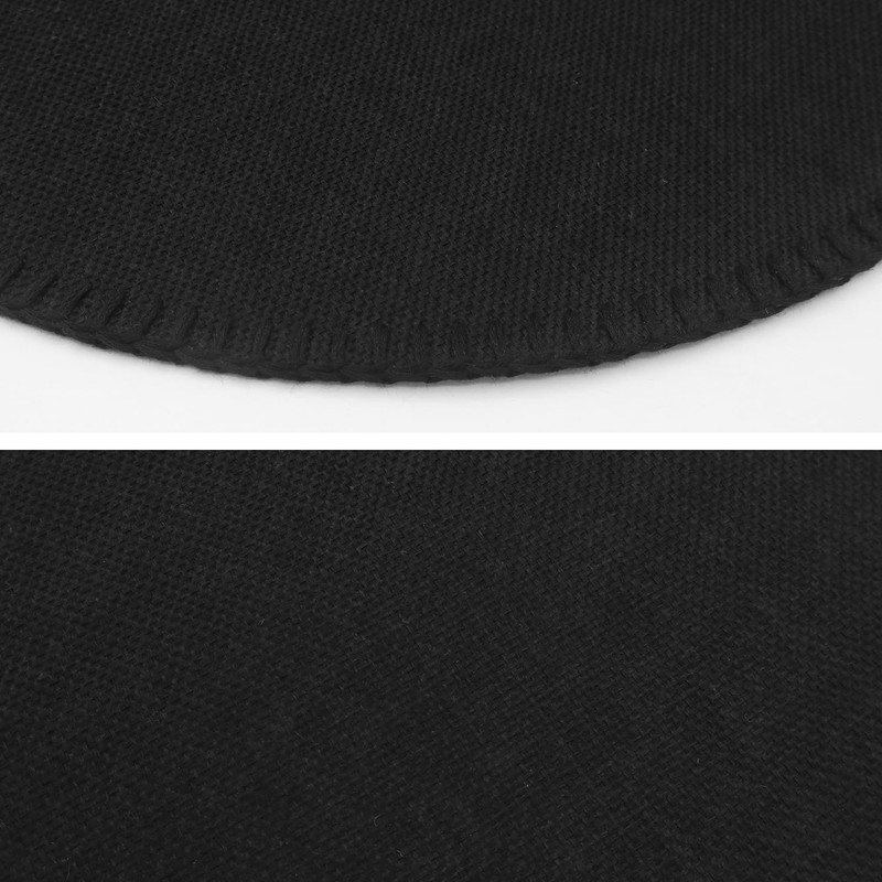 Round Placemats Set of 6, 15 Inch Linen Fabric Table