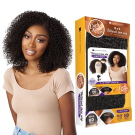 Sensationnel Kinky Edge 13x6 Lace Wigs - Kinky Edge Coily 16-inch glueless synthetic wig - CKCO Kinky Edge Coily 16 Inch (HL280/44)