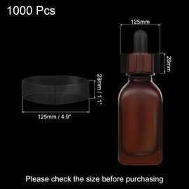 QUARKZMAN Pack of 1000 shrink film set, parafilm sealing film, 125 x 28 mm, PVC, clear perforated shrink bands, shrink capsule for dropper bottle, oil bottle, shrink cap bottles