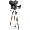 MSP12147 Old Fashioned Movie Camera Movie Set Prop 8in Acrylic