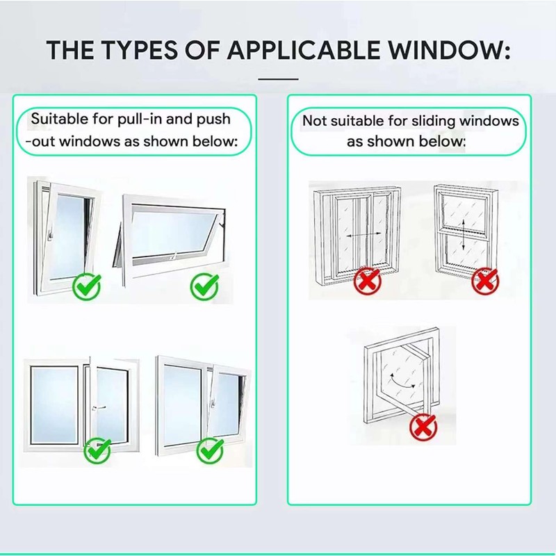 YAHENLI 400CM (157") Portable AC Window Seal, Casement Window Vent
