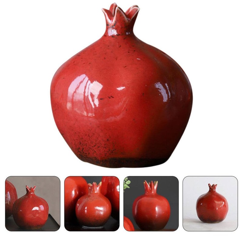 Alipis Ceramic Vase: Pomegranate Shaped Vase Bud Vase Hydroponics Planter