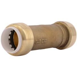SharkBite 3/4 Inch PVC Slip Coupling, Push to Connect Brass Plumbing Fitting, PEX Pipe, Copper, CPVC, PE-RT, HDPE, UIP3016A
