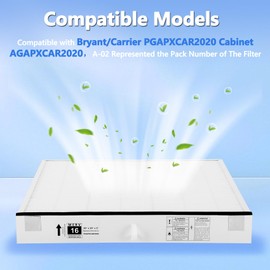 PGAPXCAR2020 Air Filter Replacement, Pack of 1 PGAPXCAR2020 Filter Replacement Compatible with Bryant/Carrier PGAPXCAR2020 Furnace Cabinet, 20x20x3 Inches Replacement Filter