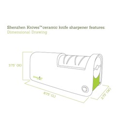 Shenzhen Knives Electric Diamond Knife Sharpener for Ceramic Knives. Professional Diamond Honing Wheel Sharpening Tool. 2-Stage (Fine & Coarse) Sharpening. Ceramic Kitchen Knife Sharpener