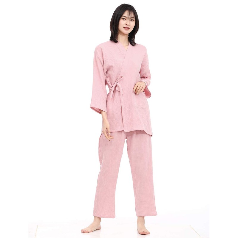 SISOFTLY Women's Yukata, Solid, Jinbei, Women's, Washable, Summer Kimono, Solid,