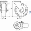 Rollentechnik Apparatus Castor without Lock Wheel Thermoplastic Rubber 100 x