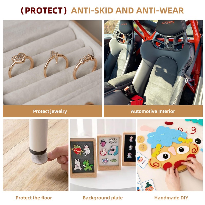 LCEAI 5PCS Self Adhesive Felt Sheet - White Felt Sheets