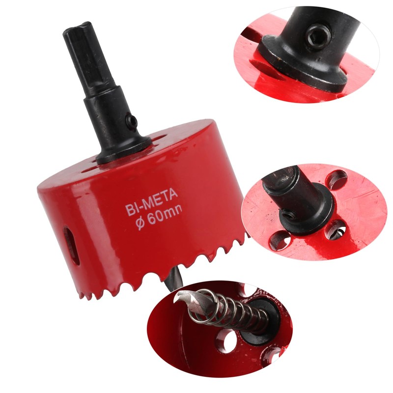 Hole Saw 60 mm with 6 Pieces Cable Guide Desk