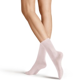 Hudson Women's Relax Cotton Pressure-free Waistband Socks, Pink 0203