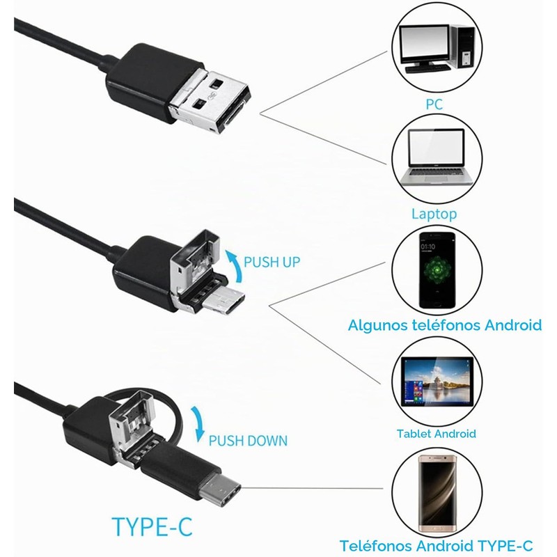 Naroote Camara Endoscopica, 5 m Endoscopio USB Otoscopio Digital con