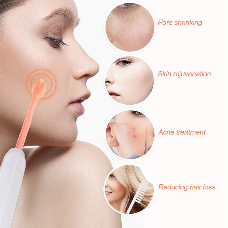 4 Tubes High Frequency Facial Wand Rechargeable Portable Skin Tightening