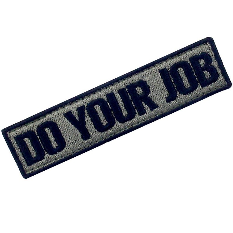 Do your job with embroidered Velcro patch, black and olive