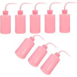 VICASKY Botella para Lavar Pestañas 250ml Rosa Flexible Abs Boquilla Curva Anti Fugas Paquete de 8 Piezas para Limpieza Segura de Pestañas