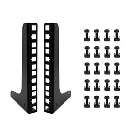 FMUSER 4U Vertical Wall Mount Rack Rails with M6 Rack Mount Screws and Cage Nuts Set for DIY Server and Network Switch Racks