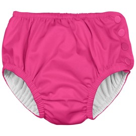 i play 2 Pack Girls Reusable Baby Swim Diapers Swim Diapers Hot Pink and White Zinnia 6 Months