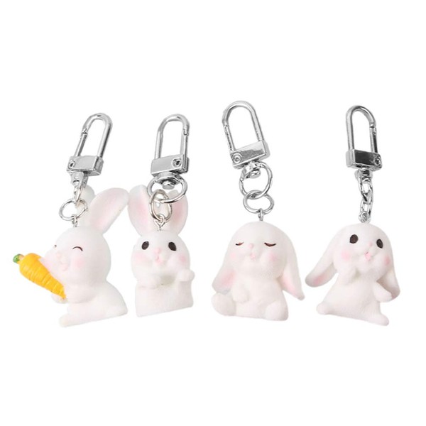 KESYOO 4 Pcs Keychain Rabbit Decorative Key Charms Key Rings for Women Bag Charm Bag Pendant Keychain Purse Lucky Birthday Christmas New Year Gift