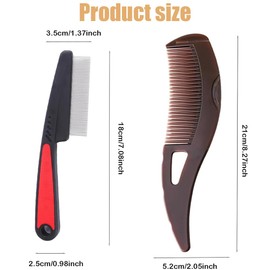 Tianchen 2pcs Dandruff Comb,Stainless Steel Fine Tooth Comb, energy massage comb, for women and men Scalp MassageRefreshing And DandruffDirt Removal, Dandruff Removal Comb