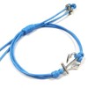 Wrapables Adjustable Anchor Leather Corded Bracelet, Blue
