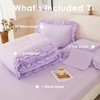 PERFEMET Lavender Ruffled Full Comforter Set Purple Ruffle Comforter Shabby