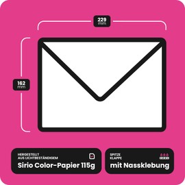 Netuno 25 Blue Envelopes DIN C5 162 x 229 mm 115 g Sirio Colour Blue Large Envelopes without Window for Invitation Cards Invitation Envelopes C5 Blue Envelopes Large Paper Envelopes