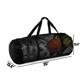 Peohud Mesh Dive Bag, Extra Large Scuba Gear Bag, Foldable Mesh Duffle Beach Tote Bag with Zipper and Pockets for Snorkeling, Spearfishing, Freediving, Swimming, Travel, Gym, Sports