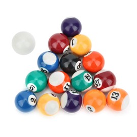 BuyWeek Billiard Balls Set, 16 Pieces 32 mm Billiard Ball Set Mini Resin Billiard Ball Complete Set Billiard Table Accessories